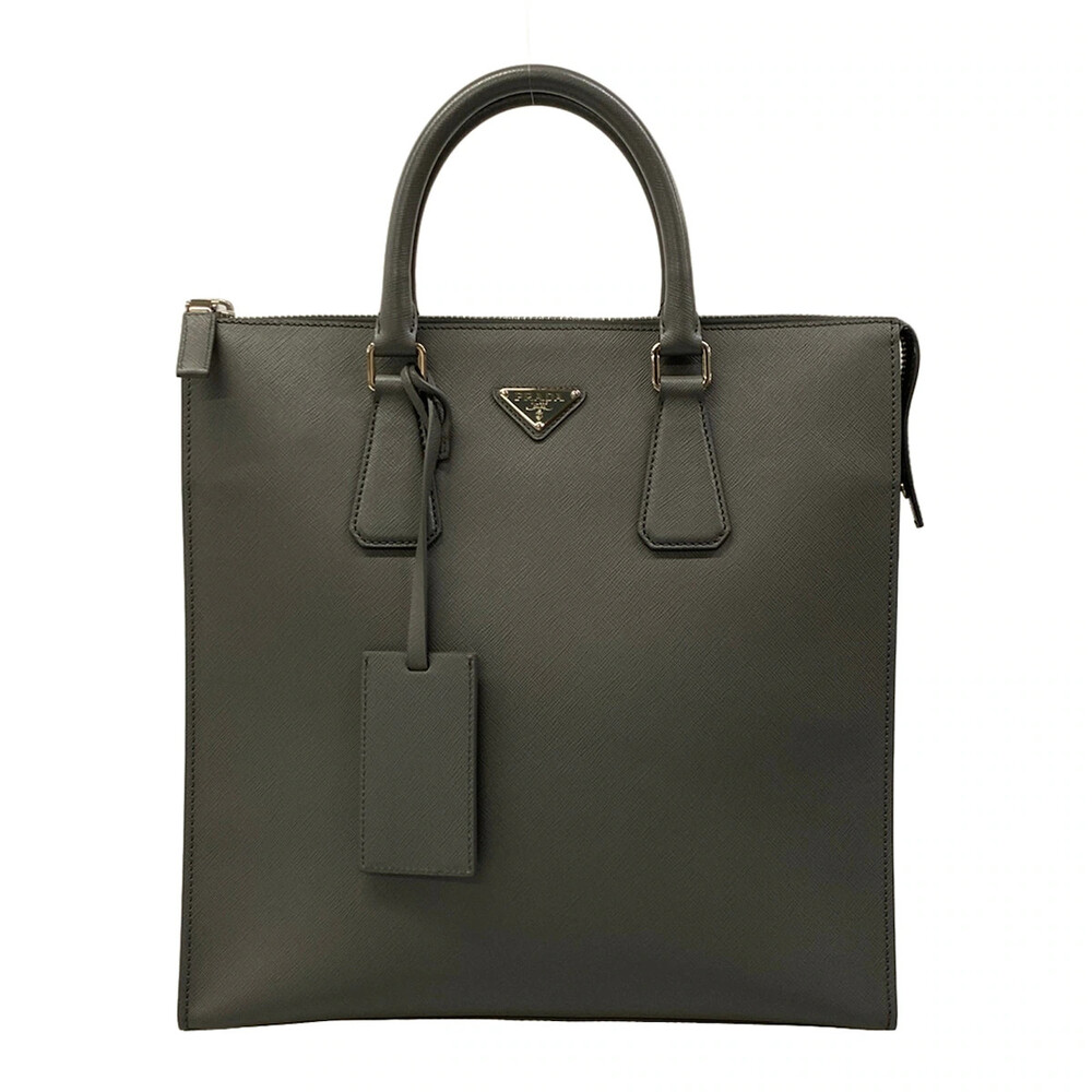 Prada Dark Gray Leather Handbag #338358P12B